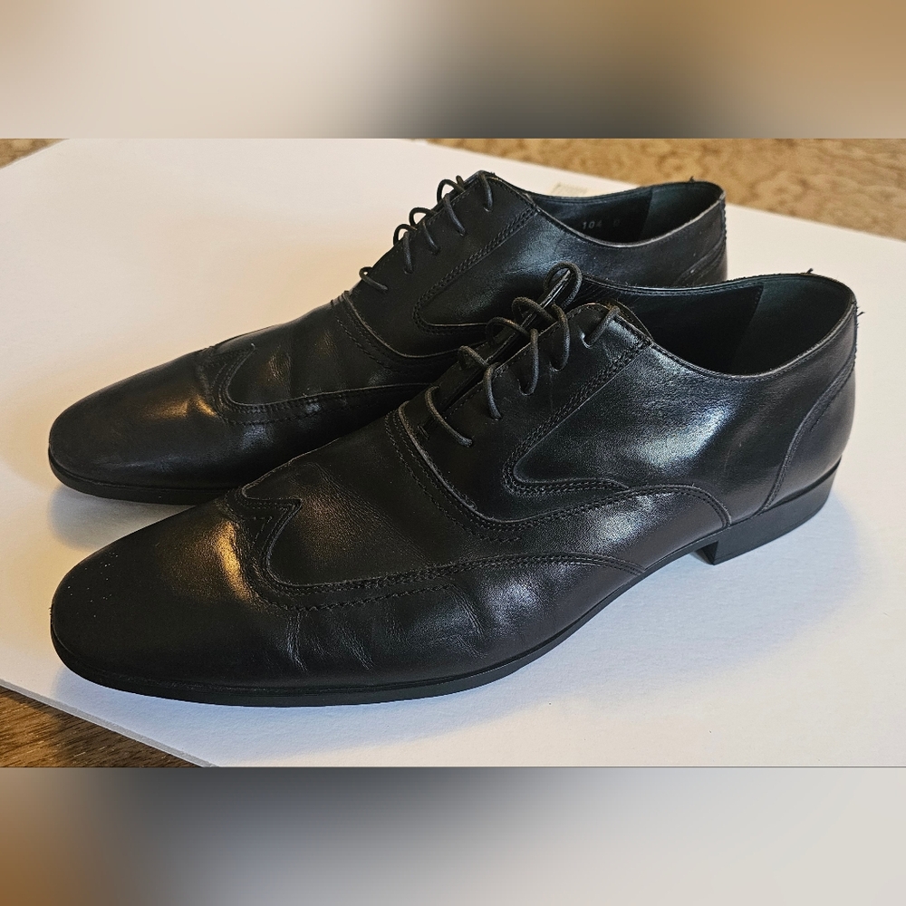 Ermenegildo Zegna Black Leather Oxfords